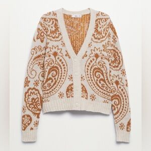 NWOT Orange Paisley Cardigan